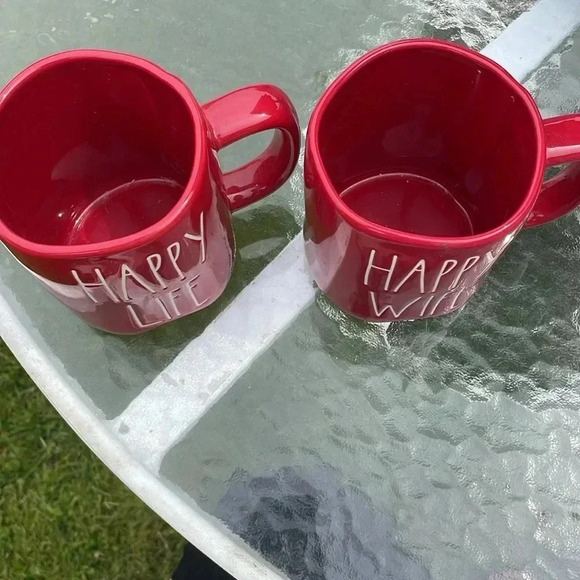 Rae Dunn  Mug Sets "Happy Wife" "Happy Life", new - Picture 3 of 3